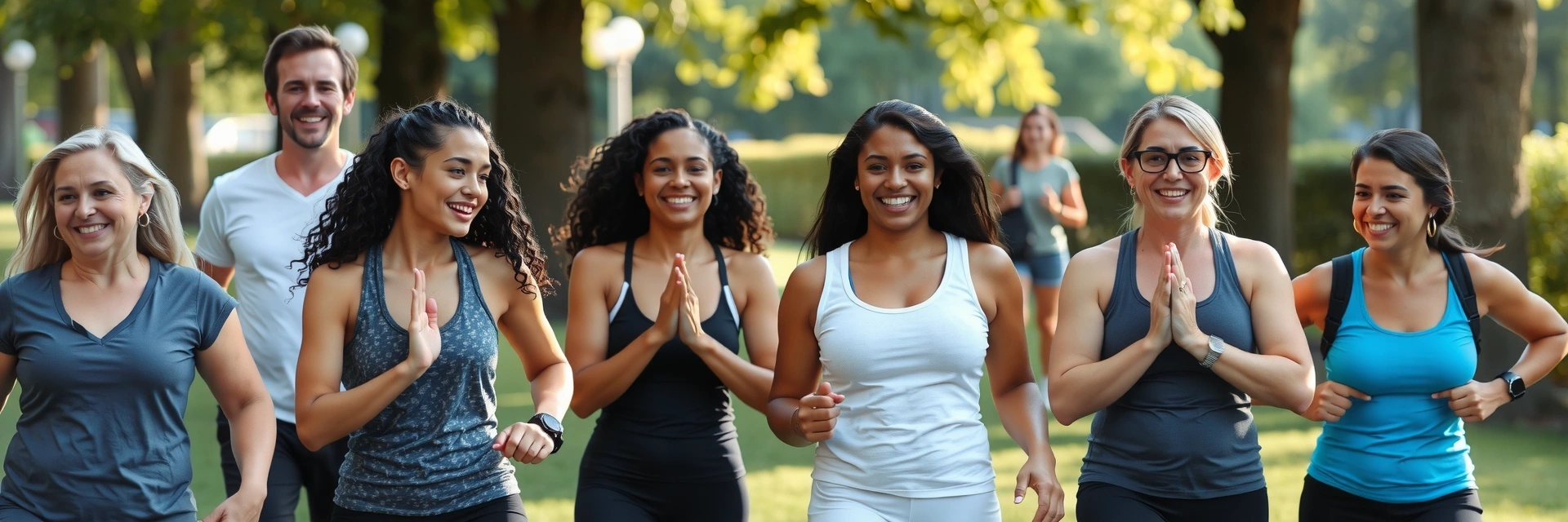 Glückliche, aktive Menschen, die ihre Gesundheitsziele erreicht haben